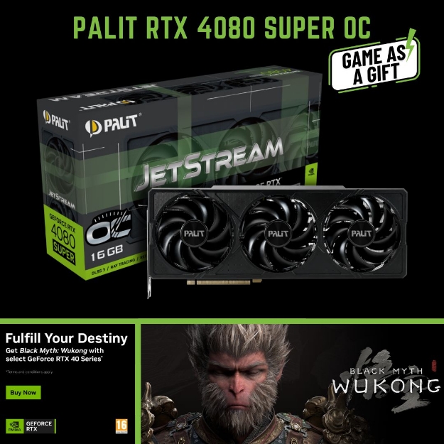 Picture of VIDEO CARD PALIT RTX 4080 SUPER JETSTREAM OC NED408SS19T2-1032J 16GB 256bit