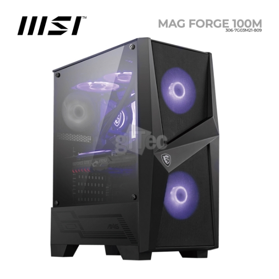 სურათი ქეისი MSI MAG Forge 100M 306-7G03M21-809 Mid-Tower BLACK