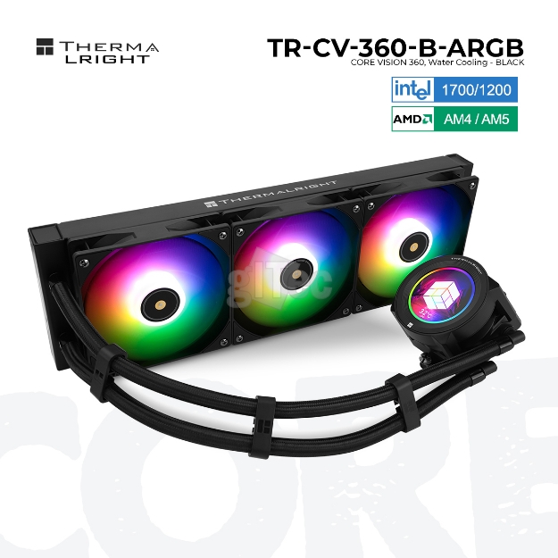 Picture of თხევადი გაგრილების სისტემა THERMALRIGHT CORE VISION 360 BLACK ARGB TR-CV-360-B-ARGB