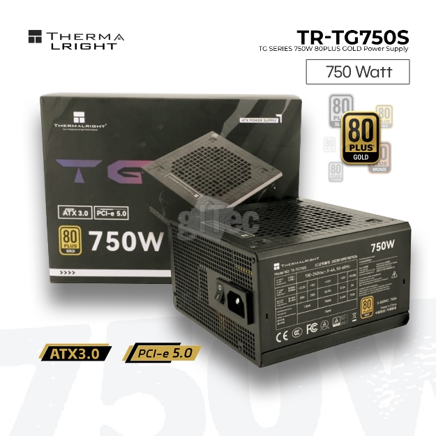 Picture of POWER SUPPLY THERMALRIGHT TR-TG750S 750W 80PLUS GOLD ATX3.0 PCI-E5.0 BLACK