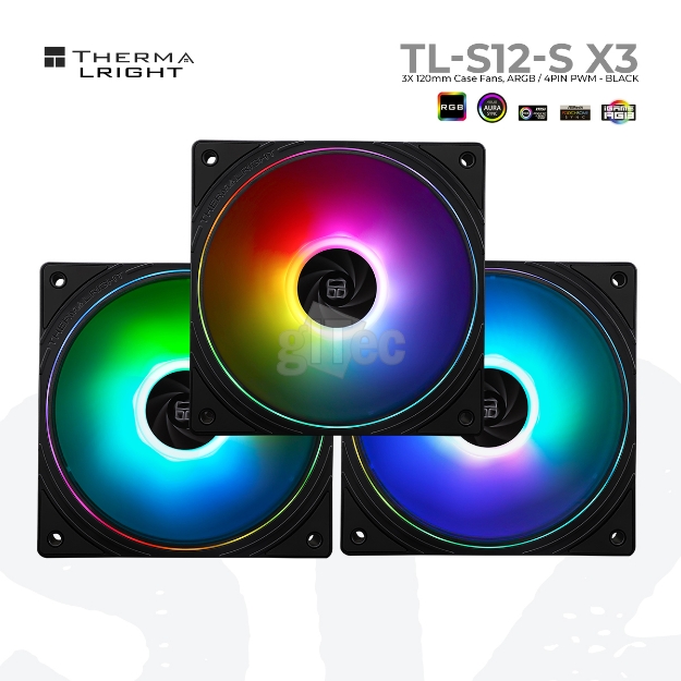 Picture of ქეისის ქულერი THERMALRIGHT TL-S12-S X3  A-RGB BLACK