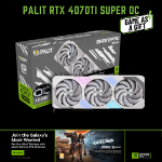 Picture of VIDEO CARD PALIT RTX4070 Ti SUPER GAMINGPRO WHITE OC NED47TST19T2-1043W 16GB GDDR6X 256bit