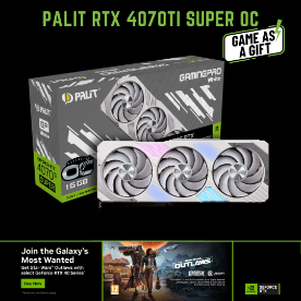 Picture of ვიდეო დაფა PALIT RTX4070 Ti SUPER GAMINGPRO WHITE OC NED47TST19T2-1043W 16GB GDDR6X 256bit