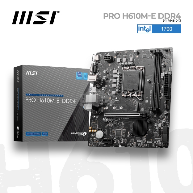 Picture of MOTHER BOARD MSI PRO H610M-E DDR4 911-7d48-043 LGA 1700 