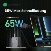 სურათი დამტენი UGREEN Nexode Pro 25871 65W 3-Port