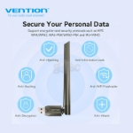 Picture of VENTION KDTB0 AC650 USB Wi-Fi Dual Band Network Adapter With High Gain Antenna