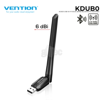 Show details for VENTION KDUB0 AC650 USB Wi-Fi Dual Band Bluetooth Network Adapter With High Gain Antenna Picture of VENTION KDUB0 AC650 USB Wi-Fi Dual Band Bluetooth Network Adapter With High Gain Antenna