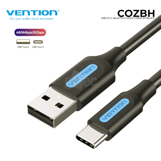 სურათი TYPE-C კაბელი VENTION COZBH USB 3.0 2M BLACK