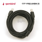 Picture of USB A-plug to B-plug cable GEMBIRD CCF-USB2-AMBM-15 4.5M BLACK