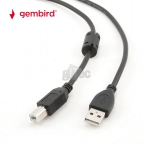 Picture of USB A-plug to B-plug cable GEMBIRD CCF-USB2-AMBM-15 4.5M BLACK