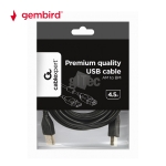 Picture of USB A-plug to B-plug cable GEMBIRD CCF-USB2-AMBM-15 4.5M BLACK