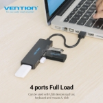 Picture of USB3.0 ჰაბი VENTION CHKBB 4 Ports 0.15 Black