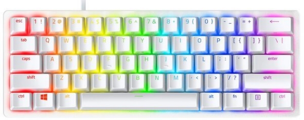 Picture of კლავიატურა Razer Gaming Keyboard Huntsman Mini Mercury Ed. Red Switch USB RU RGB, White