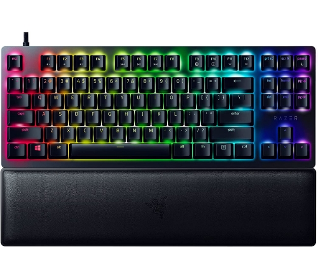 Picture of Keyboard Razer Keyboard mechanical Huntsman V2 TKL 87key, Purple Switch, USB-A, EN/RU, RGB, black