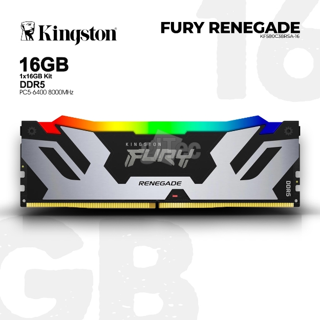 Picture of MEMORY Kingston FURY Renegade RGB KF580C38RSA-16 16GB 8000MHz DDR5 GREY