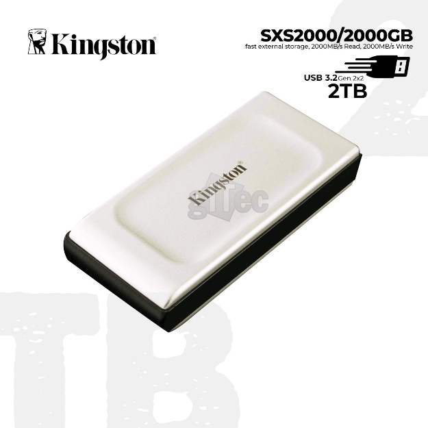 Picture of External SSD Kingston SXS2000/2000GB 2TB External SSD USB 3.2 Gen 2x2 SILVER