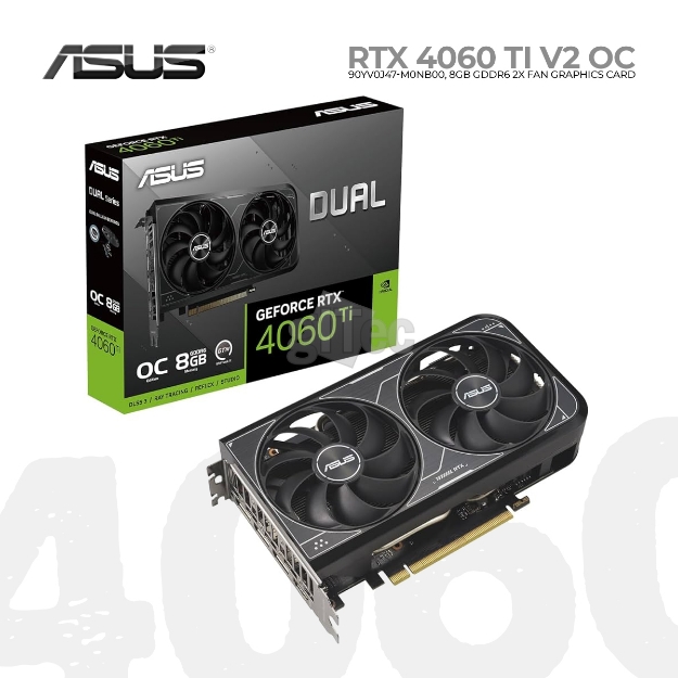 Picture of VIDEO CARD ASUS RTX 4060 TI DUAL OC V2  90YV0J47-M0NB00 8GB GDDR6 128BIT