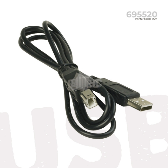 სურათი Printer კაბელი 695520 1.5m USB2.0 To USB Type-B Black