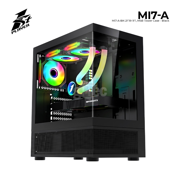 Picture of ქეისი 1STPLAYER MI7-A Mi7-A-BK-2F1R-1F1 Midi Tower BLACK