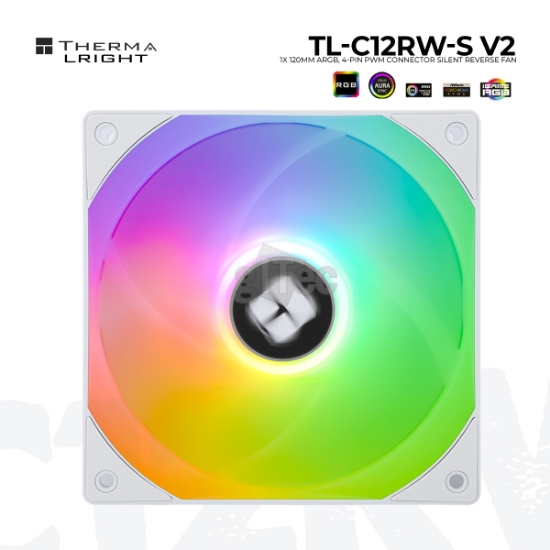 Picture of CASE FAN THERMALRIGHT TL-C12RW-S V2 (single) Reverse WHITE