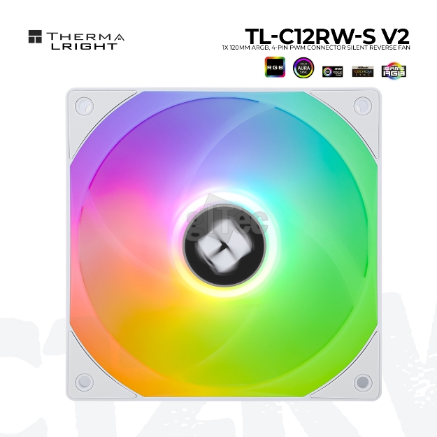 Picture of ქეისის ქულერი THERMALRIGHT TL-C12RW-S V2 (single) Reverse WHITE