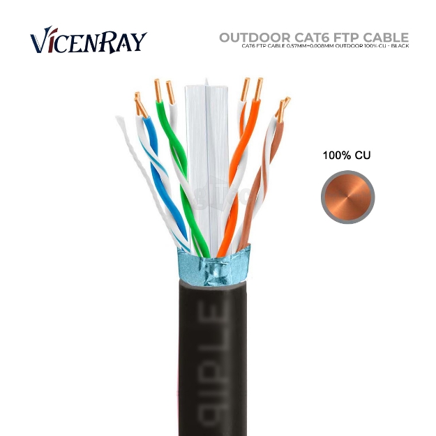 Picture of VICANRAY Outdoor Cat6 FTP Cable 100% Cu