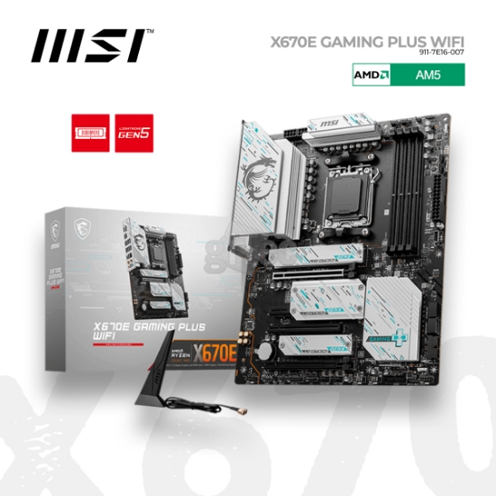 Picture of MOTHERBOARD MSI X670E GAMING PLUS WIFI 911-7E16-007 AM5