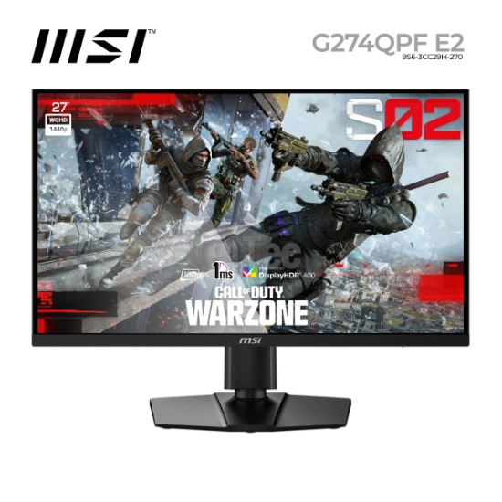 Picture of MONITOR MSI G274QPF E2 9S6-3CC29H-270 27" Rapid IPS 2K WQHD 180Hz 1ms BLACK