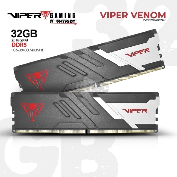 Show details for MEMORY PATRIOT VIPER VENOM PVV532G740C36K 32GB DDR5 7400MHZ Picture of MEMORY PATRIOT VIPER VENOM PVV532G740C36K 32GB DDR5 7400MHZ