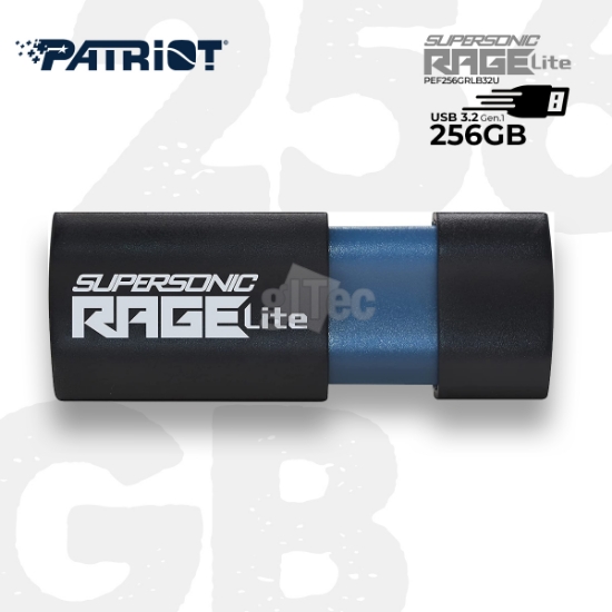 Picture of USB3.2 Gen1 Flash Drive PATRIOT SUPERSONIC RAGE LITE 256 PEF256GRLB32U