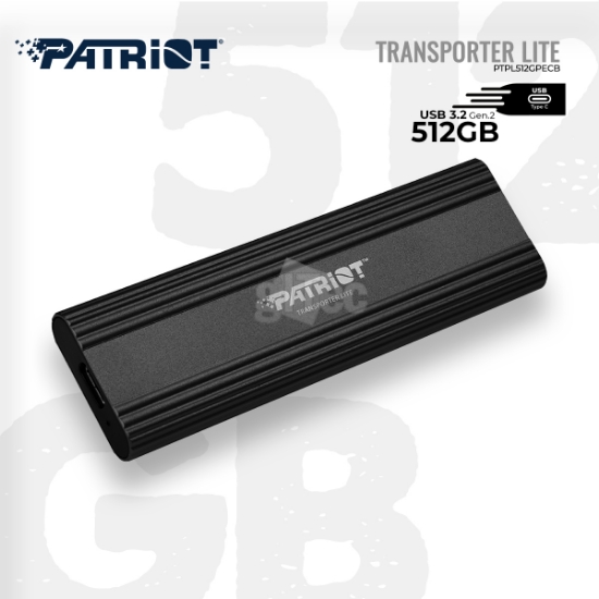 სურათი გარე მყარი დისკი Patriot PTPL512GPECB TRANSPORTER Lite 512GB TYPE-C SSD Black