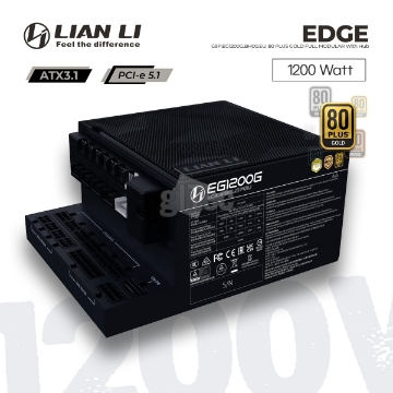 Show details for POWER SUPPLY LIAN LI EDGE G9P.EG1200G.BH00.EU 1200W 80+ Gold FULL MODULAR With Hub BLACK Picture of POWER SUPPLY LIAN LI EDGE G9P.EG1200G.BH00.EU 1200W 80+ Gold FULL MODULAR With Hub BLACK
