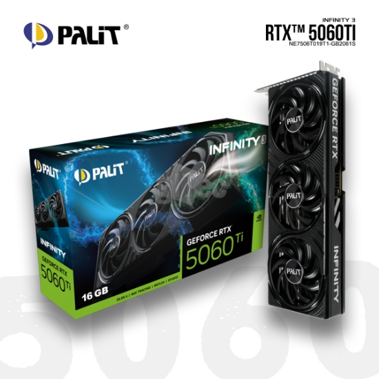 სურათი ვიდეო ბარათი PALIT RTX5060Ti INFINITY 3 NE7506T019T1-GB2061S 16GB GDDR7 128bit