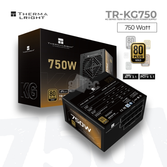 Picture of POWER SUPPLY THERMALRIGHT TR-KG750 750W 80PLUS GOLD ATX3.1 PCI-E 5.1 BLACK
