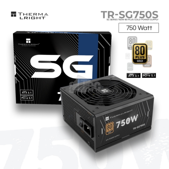 სურათი კვების ბლოკი THERMALRIGHT TR-SG750S 750W 80+ Gold NON Modular ATX 3.1 PCIE 5.1 BLACK