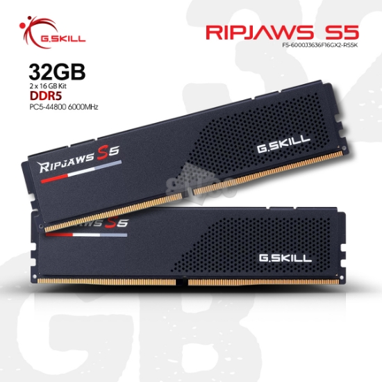 სურათი მეხსიერება G.Skill Ripjaws S5 F5-6000J3636F16GX2-RS5K 32GB DDR5 6000MHZ
