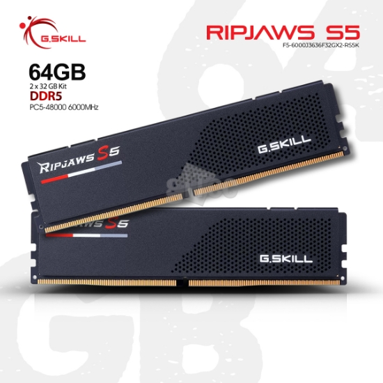 სურათი მეხსიერება G.Skill Ripjaws S5 F5-6000J3636F32GX2-RS5K 64GB DDR5 6000MHZ