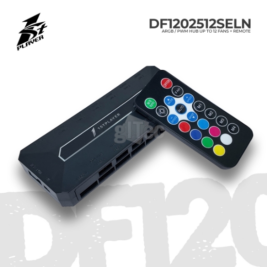 სურათი A-RGB კონტროლერი 1STPLAYER DF1202512SELN 12 Fans HUB + REMOTE CONTROLLER
