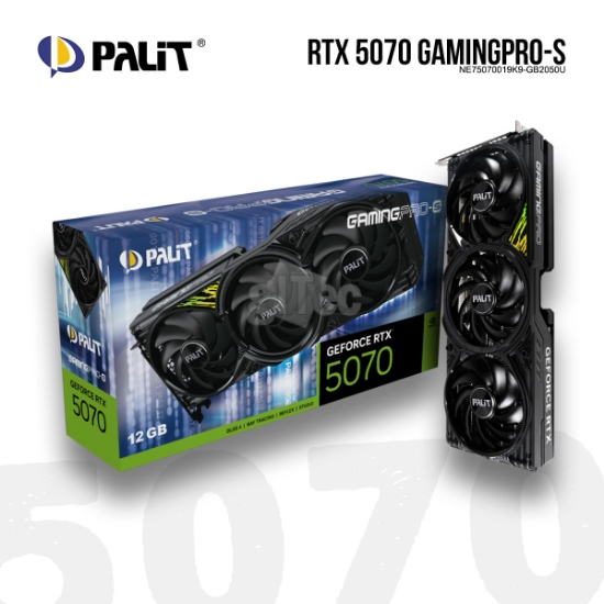Picture of VIDEO CARD PALIT GeForce RTX 5070 GamingPro-S NE75070019K9-GB2050U 12GB GDDR7 192bit