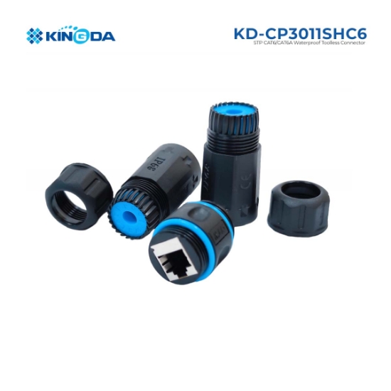 Picture of KINGDA KD-CP3011SHC6 STP CAT6/CAT6A Waterproof Toolless Connector