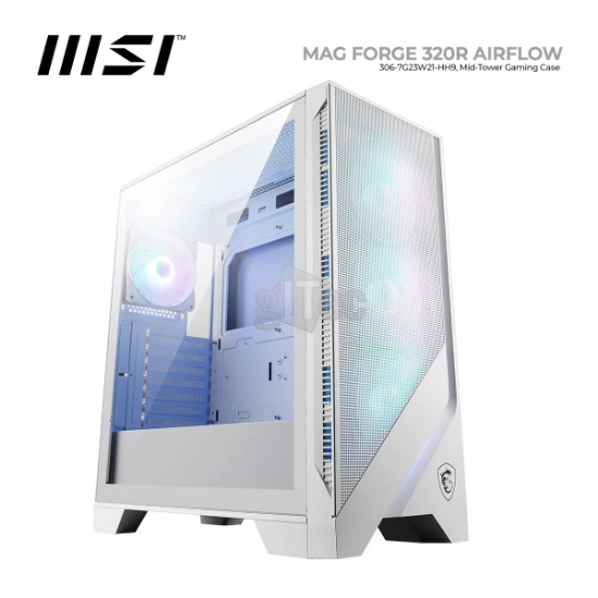 სურათი ქეისი MSI MAG FORGE 320R AIRFLOW WHITE 306-7G23W21-HH9 MID-TOWER