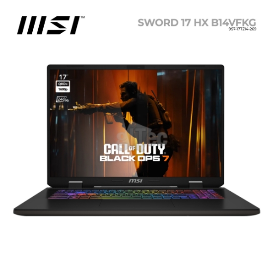 სურათი ნოუთბუქი MSI Sword 17 HX B14VFKG 9S7-17T214-269 17" IPS QHD+ 240Hz i7-14700HX 16GB 1TB SSD RTX4060