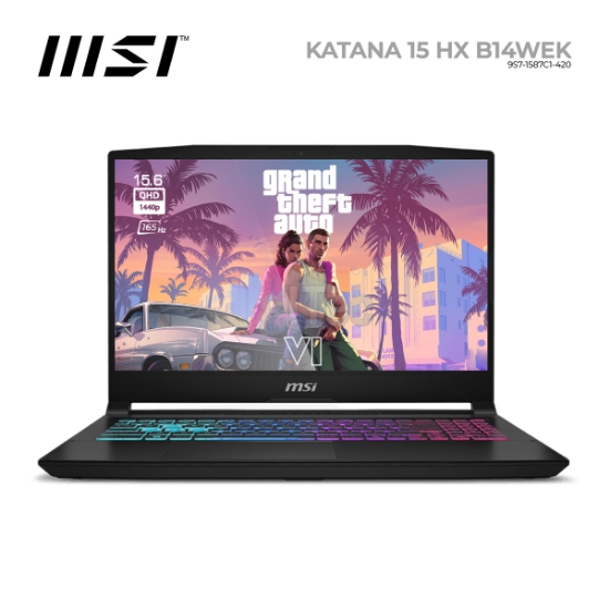 Picture of NOTEBOOK MSI Katana 15 HX B14WEK 9S7-1587C1-420 15.6" IPS QHD 165Hz i5-14450HX 16GB 1TB SSD RTX5060