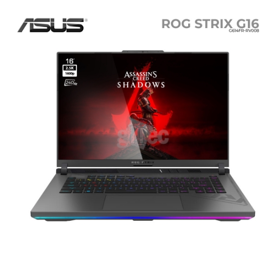 სურათი ნოუთბუქი ASUS ROG Strix G16 G614FR-RV008 16" IPS 2.5K 240Hz Ryzen 9 9955HX3D 16GB 1TB SSD RTX5070TI Eclipse Gray
