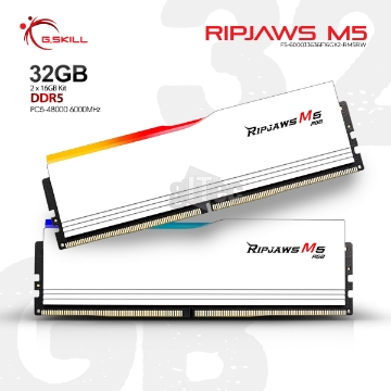 დეტალურის ჩვენება მეხსიერება G.Skill Ripjaws M5 RGB F5-6000J3636F16GX2-RM5RW 32GB DDR5 6000MHZ სურათი მეხსიერება G.Skill Ripjaws M5 RGB F5-6000J3636F16GX2-RM5RW 32GB DDR5 6000MHZ
