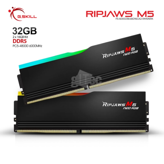 Picture of MEMORY G.Skill Ripjaws M5 Neo RGB F5-6000J3648D16GX2-RM5NRK 32GB DDR5 6000MHZ