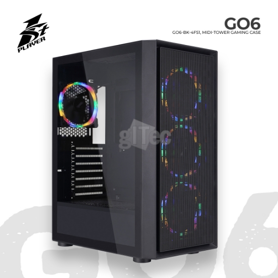 Picture of CASE 1STPLAYER GO6 GO6-BK-4FS1 MIDI-Tower BLACK