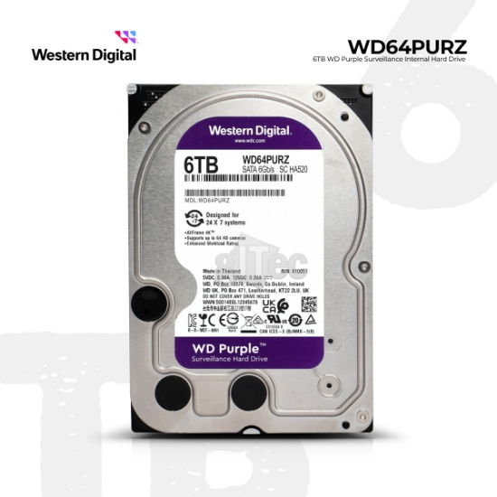 სურათი მყარი დისკი Western Digital Purple WD64PURZ 6TB 5400 RPM SATA 6 Gb/s 256 MB