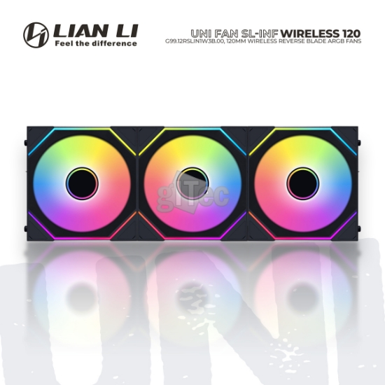 Picture of CASE FAN LIAN LI UNI FAN SL-INF Wireless 120 REVERSE BLADE G99.12RSLIN1W3B.00 BLACK