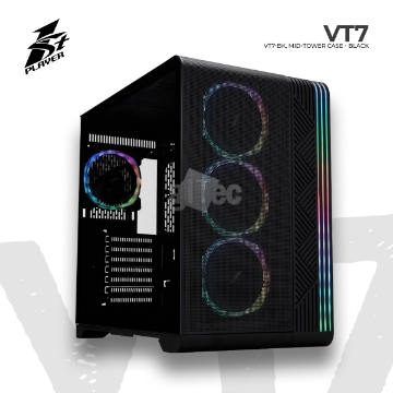 დეტალურის ჩვენება ქეისი 1STPLAYER VT7 VT7-BK MID-TOWER BLACK სურათი ქეისი 1STPLAYER VT7 VT7-BK MID-TOWER BLACK